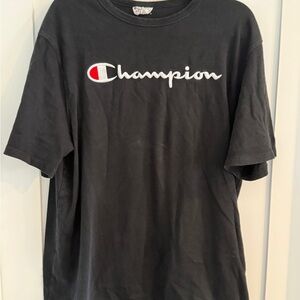 Champion Black Tee with Logo